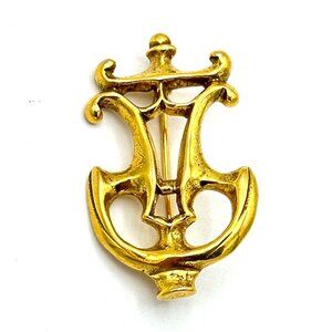 MFA gold-tone door knocker brooch - vintage 1-3/8"  Museum of Fine Art repro pin